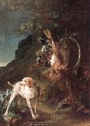jean-Baptiste-Simeon Chardin Game Still-Life with Hunting Dog oil painting on canvas